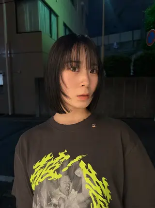 ミディアム KAI🦓ボブ/ ミニボブ/艶カラーのヘアスタイル