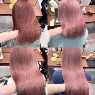 カラー 立川ハイトーンピンク 宮崎のヘアスタイル