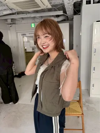 ショート 伶風/デザインカット /ボブ/透明感カラーのヘアスタイル