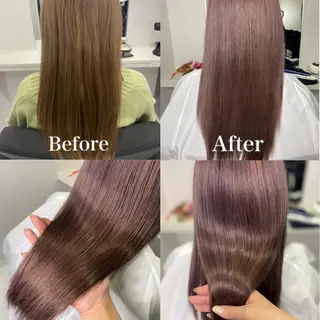 ロング カラー 髪質改善×矯正🫧 韓国ヘアasamiのヘアスタイル