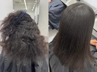 セミロング 髪質改善×縮毛矯正 Core梅田　片山のヘアスタイル