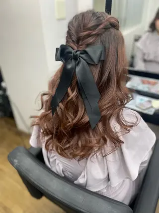 ロング 𝙃𝘼𝙍𝙐🎀 韓国×エクステのヘアスタイル