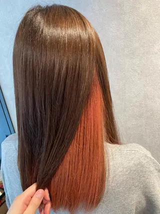 セミロング カラー 宮下 弦也のヘアスタイル