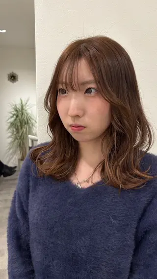 ミディアム カラー ヘアアレンジ 💝似合わせカット& カラーUruna💝のヘアスタイル