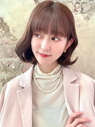 ミディアム カラー パーマ ヘアアレンジ Surpass所属・🌈小顔似合わせ SHIHO🌈のヘアスタイル