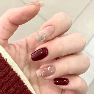 ネイル RAFFINE 月🦋🩵のネイルデザイン