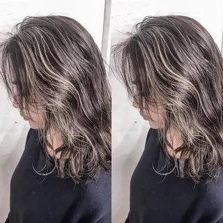 ミディアム カラー BOX mico.のヘアスタイル