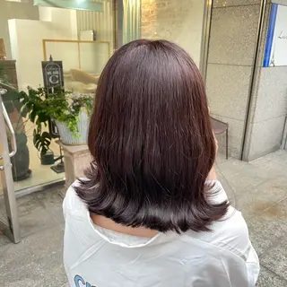 ミディアム カラー 透明感カラー×ヘア アレンジ🪽しおりのヘアスタイル