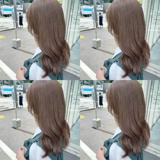 セミロング カラー 💖韓国×王道 ハイトーン💖のヘアスタイル
