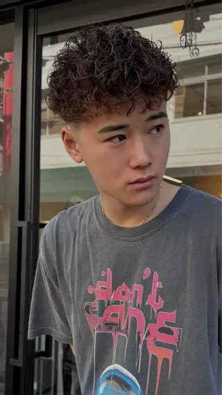 ショート パーマ メンズ men's  by  cocoterrace所属・込山 来実 | メンズのヘアスタイル