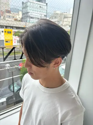 ミディアム パーマ メンズ 穐田 航のヘアスタイル