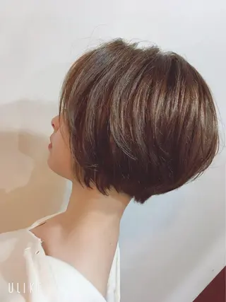 ショート カラー パーマ hair salon mementoのヘアスタイル