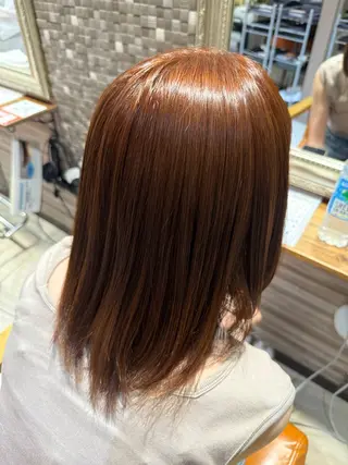 セミロング カラー まとまらない髪に🌼 髪質改善｜長島 彩瑛のヘアスタイル
