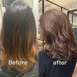 セミロング カラー AVANCE京橋所属・ハイトーンヘア/ 島崎　タクミのヘアスタイル