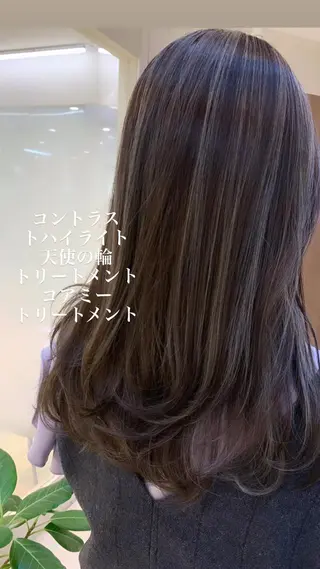 セミロング カラー 似合わせカラー/艶 髪質改善/ヨシザキのヘアスタイル