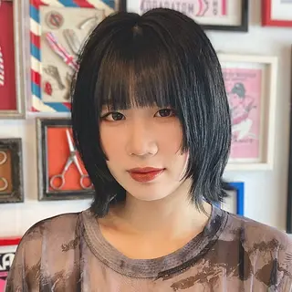 ショート カラー ウルフレイヤー エクステ/kokiのヘアスタイル