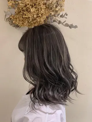 セミロング カラー Blue 髪質改善 💎松藤 莉奈のヘアスタイル