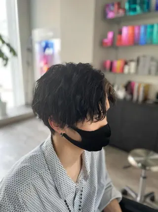 ショート カラー メンズ 中国人美容師/透明感 縮毛矯正/ジャックのヘアスタイル