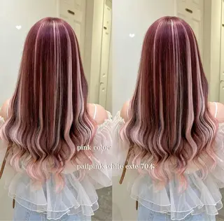 セミロング エクステ/ハイトーン 🐏☁️miminaのヘアスタイル