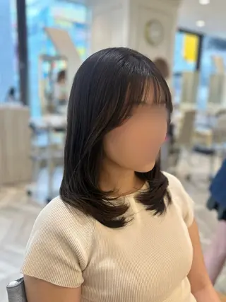 セミロング 韓国ヘア 🇰🇷 RUKA 🩵🤍のヘアスタイル