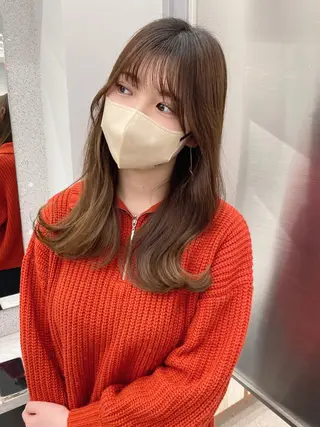 ロング 京都レイヤーカット/ 縮毛矯正/羽柴りくのマツエク・マツパデザイン