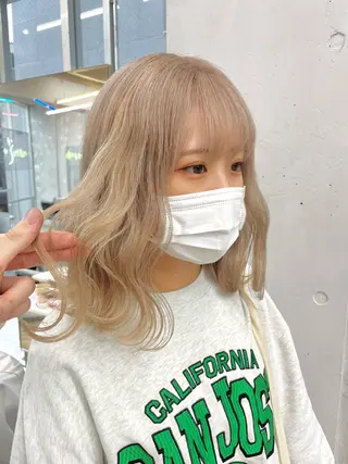 ミディアム カラー ザクザクレイヤー 🍀/ブリーチ/小田のヘアスタイル