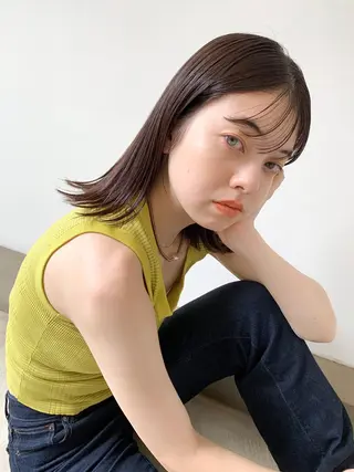 ミディアム カラー ボブ/顔まわりカット 💫大澤奈緒美のヘアスタイル