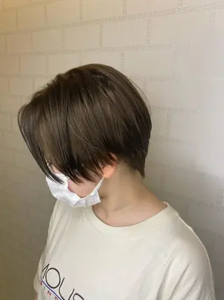 ショート カラー 塩谷黎✨ブリーチ無W カラーメンズパーマ✨のヘアスタイル