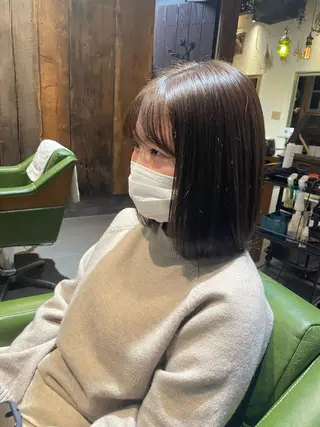 セミロング カラー 水田 帆波のヘアスタイル