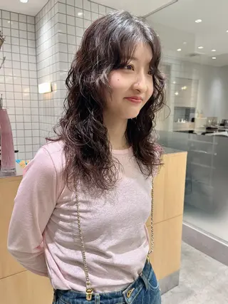 セミロング パーマ 原宿パーマ kazuのヘアスタイル