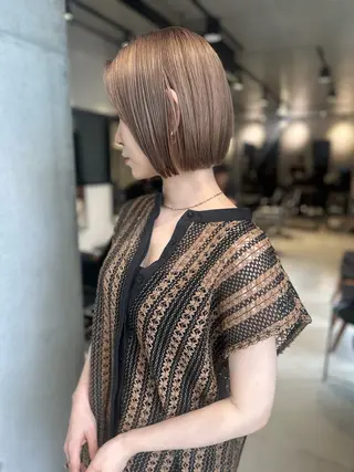 ミディアム ♥️切りっぱなし/ 艶カラー/mahoのヘアスタイル