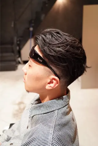 ミディアム パーマ メンズ GAKU 岳人のヘアスタイル