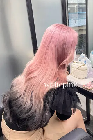 ロング カラー エクステ🩵ブリーチ 韓国ヘア🩵KAEのヘアスタイル