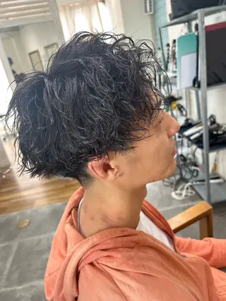 ショート パーマ メンズ CECIL hair なんば店所属・メンズパーマ 艶髪☆店長☆有馬のヘアスタイル