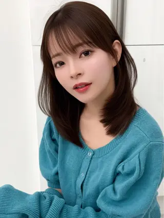 ミディアム カラー ヘアアレンジ 最小顔周り&レイヤー 特化/池袋/kokiのヘアスタイル