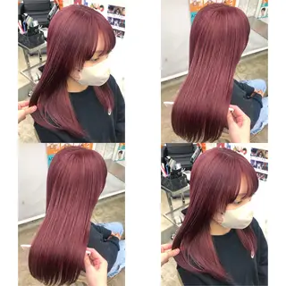 セミロング カラー 推しカラー✨ オタク美容師ユウカのヘアスタイル