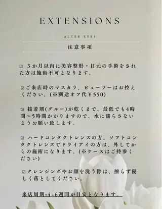 マツエク・マツパ ALTER EYES AKINAのマツエク・マツパデザイン