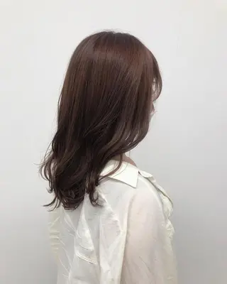 セミロング カラー ヘアアレンジ 酸性縮毛矯正🧴韓国 レイヤー/髪質改善のヘアスタイル