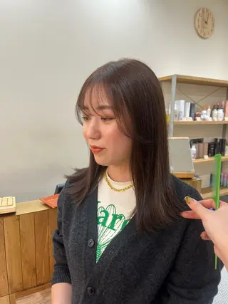 セミロング カラー コテ巻き風パーマ🌀 カラー/Asukaのヘアスタイル