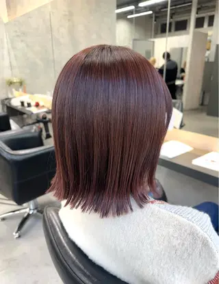 ミディアム カラー Misora/ボブ/ レイヤー/艶カラーのヘアスタイル