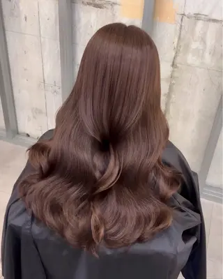 ミディアム カラー パーマ ブラウンカラー特化/ ブリーチなしWカラーのヘアスタイル