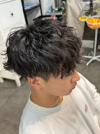 パーマ メンズ fifth men's原宿所属・fifth/原宿/ シャドウパーマ/カズのヘアスタイル