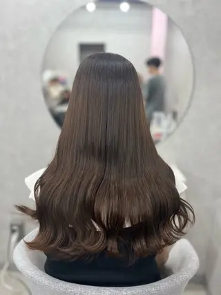 セミロング カラー 💖 ぴんくぼぶの人 💖西田ゆうなのヘアスタイル