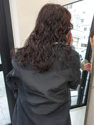 ロング パーマ runa/パーマ /ワンカラーモデルのヘアスタイル