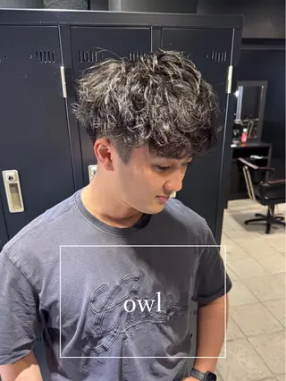 ショート パーマ ヘアアレンジ メンズ メンズ専門 美容師✨ アメ村 堀江颯瑛のヘアスタイル