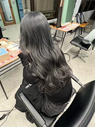 ロング 縮毛矯正/ ケアブリーチ/モカのヘアスタイル