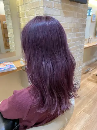 セミロング カラー ハイトーンエフェクト ブリーチいち丸のヘアスタイル