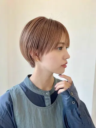 ショート サキ🤍ハイトーン 🩰くびれ巻きヘアのヘアスタイル