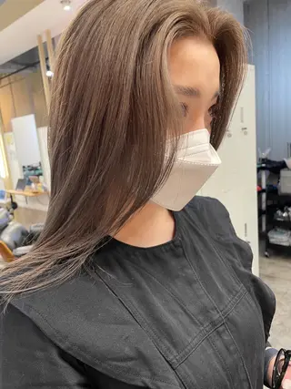 セミロング カラー まいか🤎髪質改善 ミルクティーボブ🎀のヘアスタイル