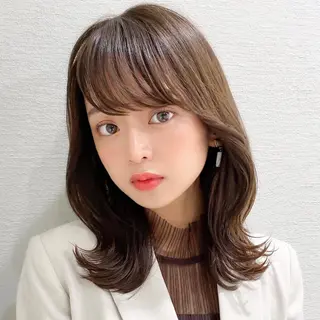 ミディアム カラー パーマ モテ髪×トレンド💕 小顔レイヤー 金井のヘアスタイル